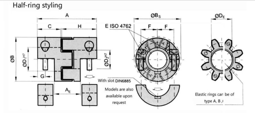 Elastic Coupling Torsionally Flexible Jaw Sleeve And Shear Pin