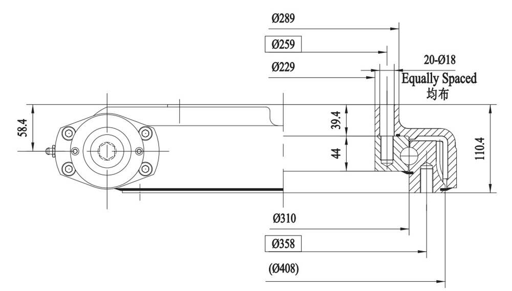 New Type FGE Series FGE12 Slewing Drive Speed Reducer for Truck Mounted Crane Attractive Price