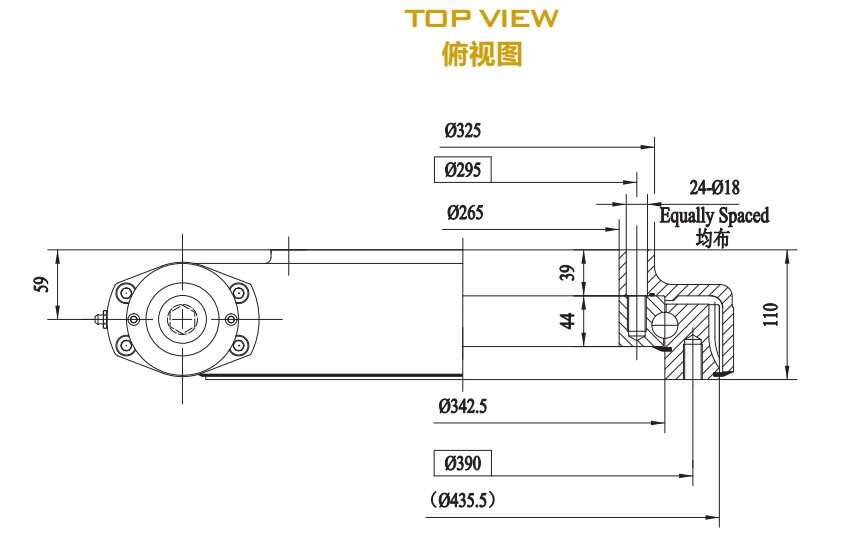 Exquisite Structure Manufacturing FGE Series Slewing Drive FGE14 for Machinery/Vacuum Trucks Industrial Use