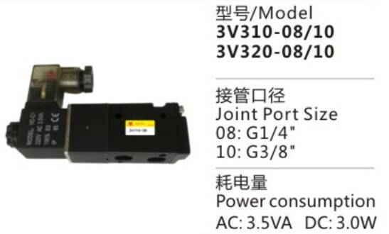 Cheap Hot Sale Top Quality 3V300 Series 3V320-08/10 Pneumatic Control Solenoid Valve for sale
