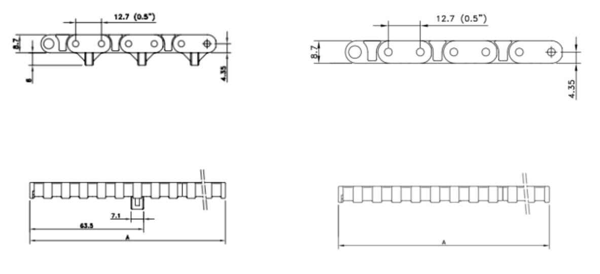 500 Series Grid Straight Run Belt Flat Chain Mesh