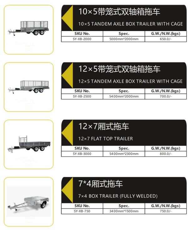 EPG Box Trailer 8x5 Steel Galvanized Car Trailer with LED Lights