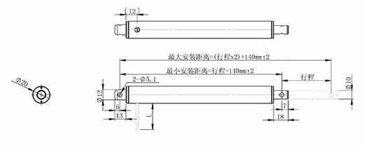 TA-01-20 Pen Type  400mm Electric Push Rod Linear Actuator
