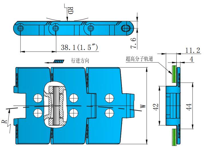 880 Series Vacuum Curve Chains-Magnetic Plastic Chain for Sale