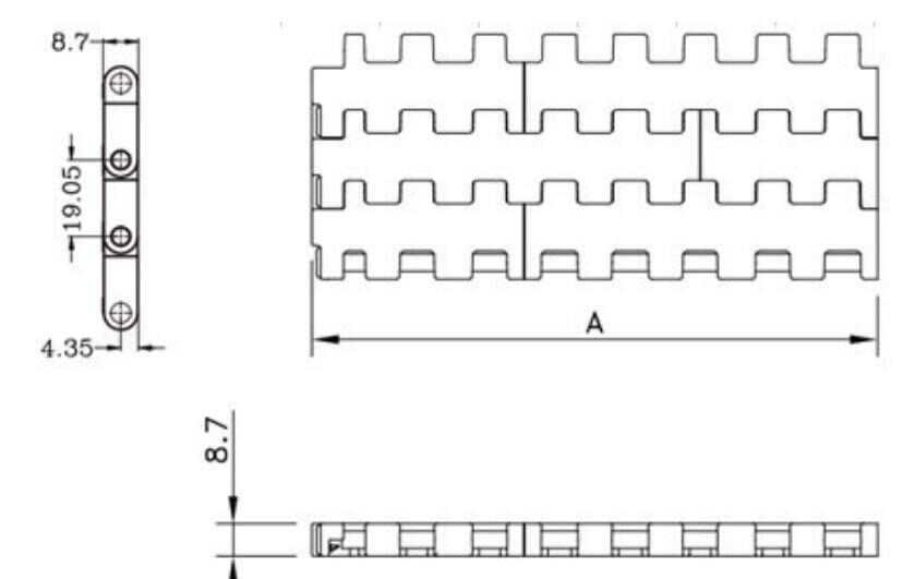 5935 Series Straight Run Belt Flat Top Chain Mesh Belt
