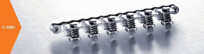 1 Tip Clamp (Type E) 08B1GC-E Stainless Steel Gripper Roller Chain for Form Fill and Vacuum Seal Wrapping