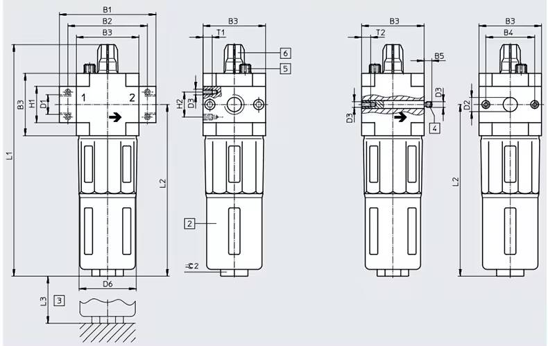 O Series OL Air Source Treatment Unit Pneumatic Air Lubricator Regulator