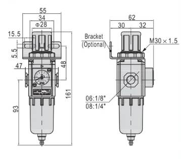 GFR Series GFR400-10/15 air Filter Regulator Air Source Treatment Unit for Compressed Air System
