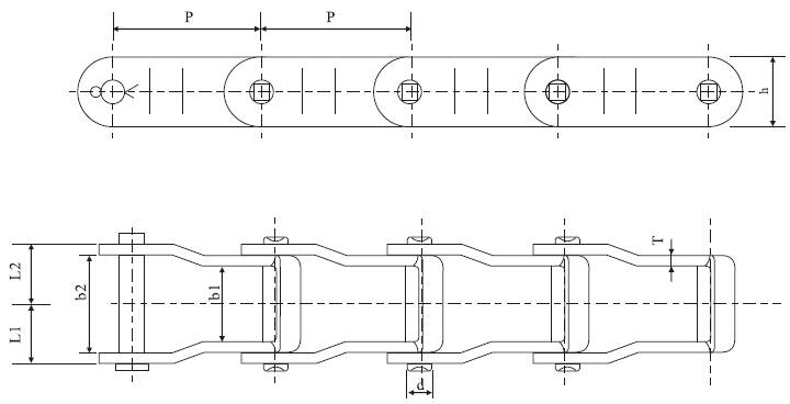 D88C Stainless Steel Pintle Chain for Snowplow With 66.27mm Pitch