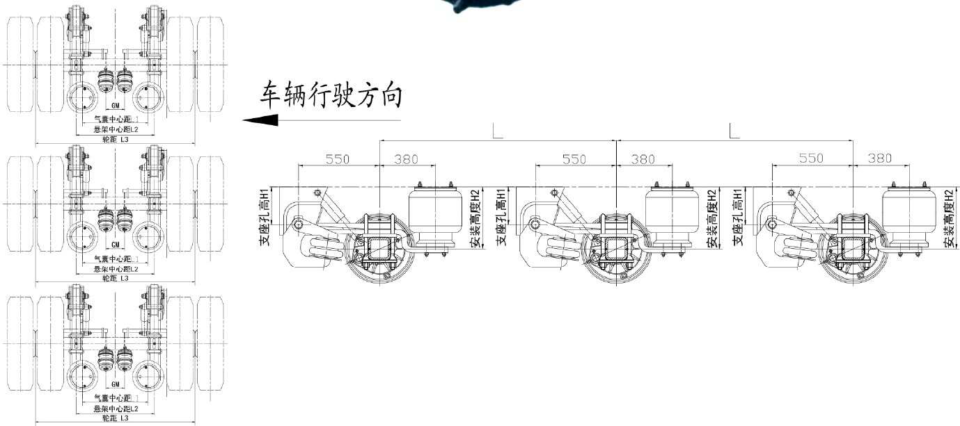 FAKQ12F10-252 FAKQ12F10-252 FAKQ12F10-287 Heavy Duty Series Trailer Axle Air Suspension Axle