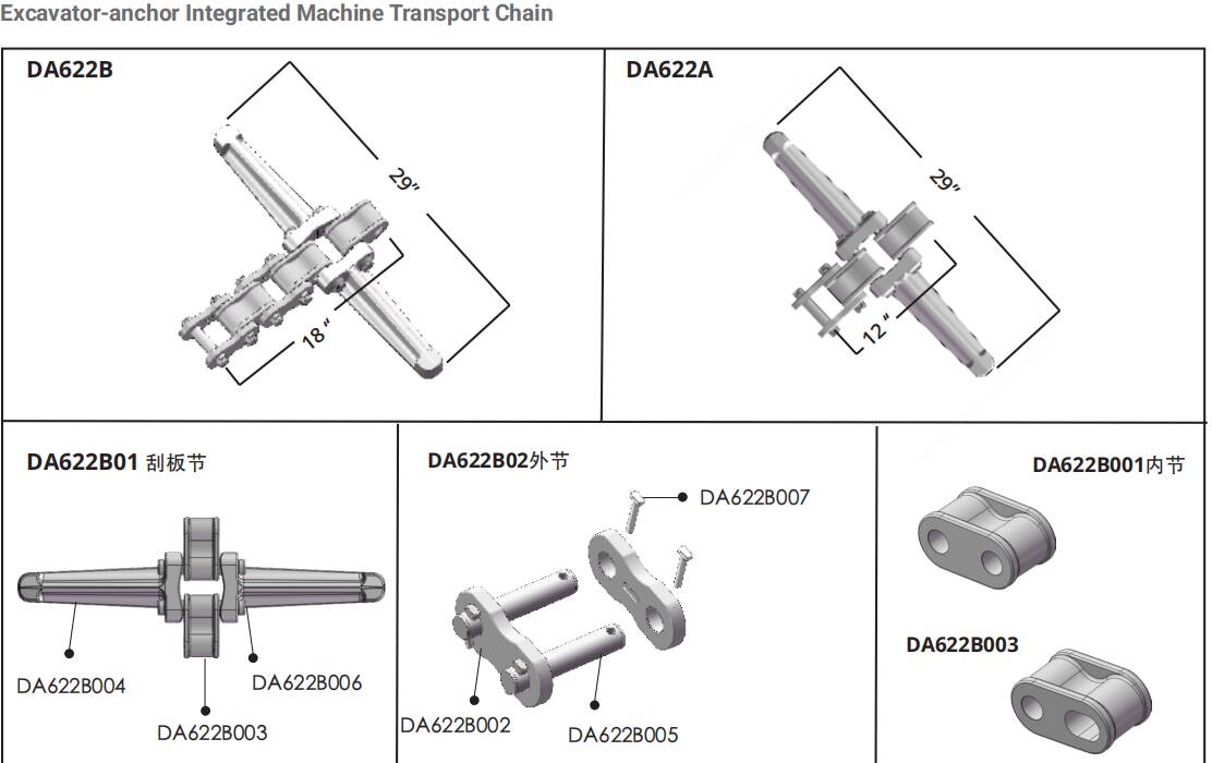 Custom Heavy Duty Drive Mining Chains Sprocket Transmission Apron Feeder Crawler Single Strand Drop Forged Ladder Conveyor Chain