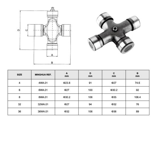 Factory Direct Supply High-quality Cross Bearing Gu-7630 Drive Shaft Small Universal Joint Knuckle