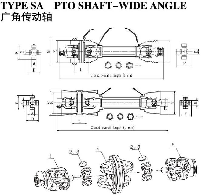 Wholesale Prices SA Series Wide-angle Joint PTO Shaft for Agriculture Construction