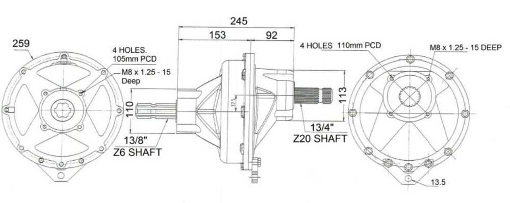 PTO SPEED REDUCER GEARBOX
