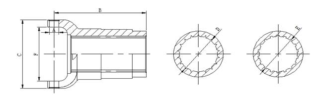 Auto Part 3-3-1481KX Series Cardan Yoke 1410 Driveshaft Steel Material