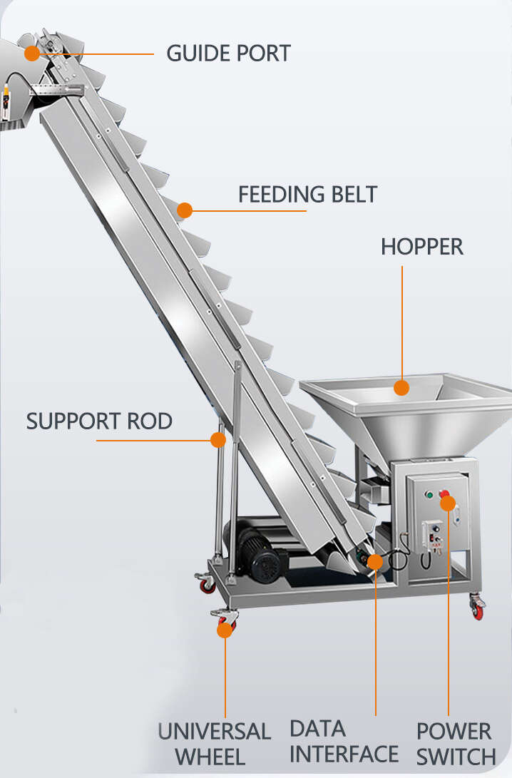 Inclined Bucket Feeder Machine for Lifting for Potato Slice Prawn Cracker Crispy Rice Metals