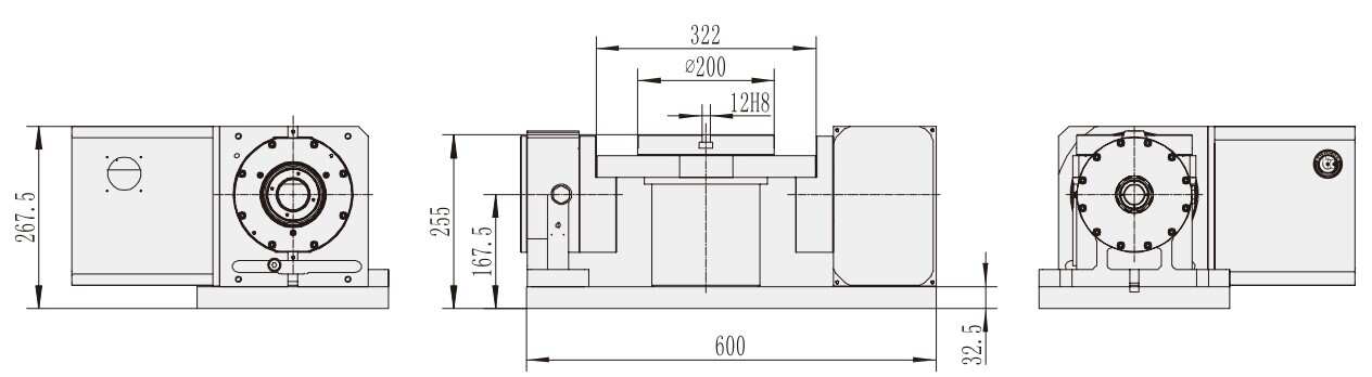 RTS-200 CNC Machining Center Parts New Turntable Rotary Table for CNC Machinery with Gear and Bearing Core Components