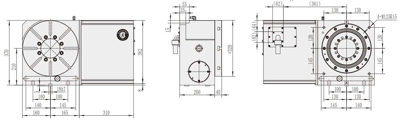 WT-320 Machine CNC Milling Machining Center Accessories CNC Turntable Rotary Table