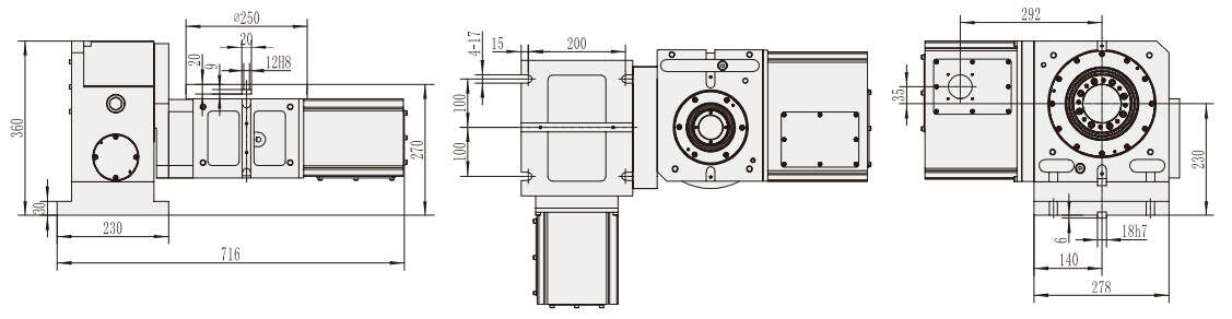 RT-250 Machine CNC Machining Center Parts CNC Turntable Rotary Table for CNC Machinery
