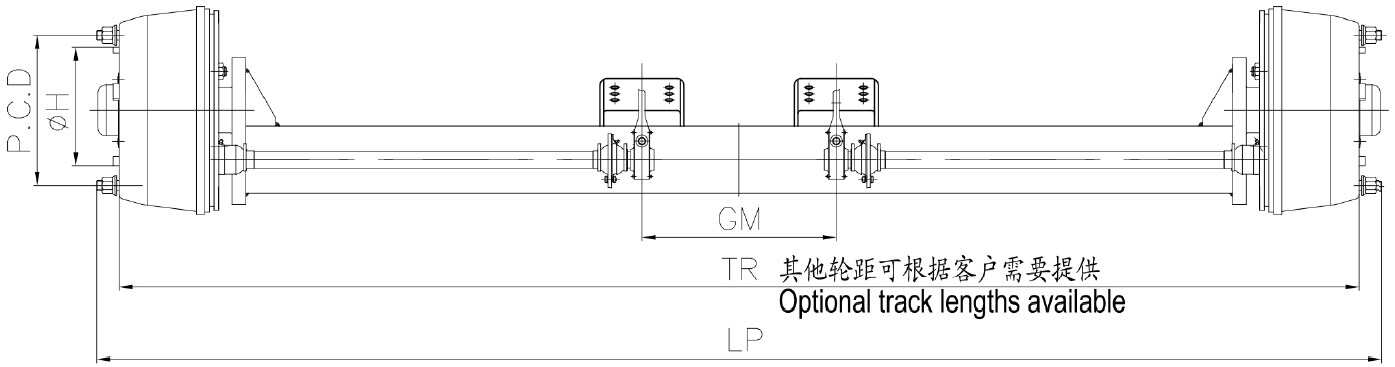 Heavy Duty Series Trailer Axle Drop Axle for Sale FA8P10 FA8P10A for Semi Trailer