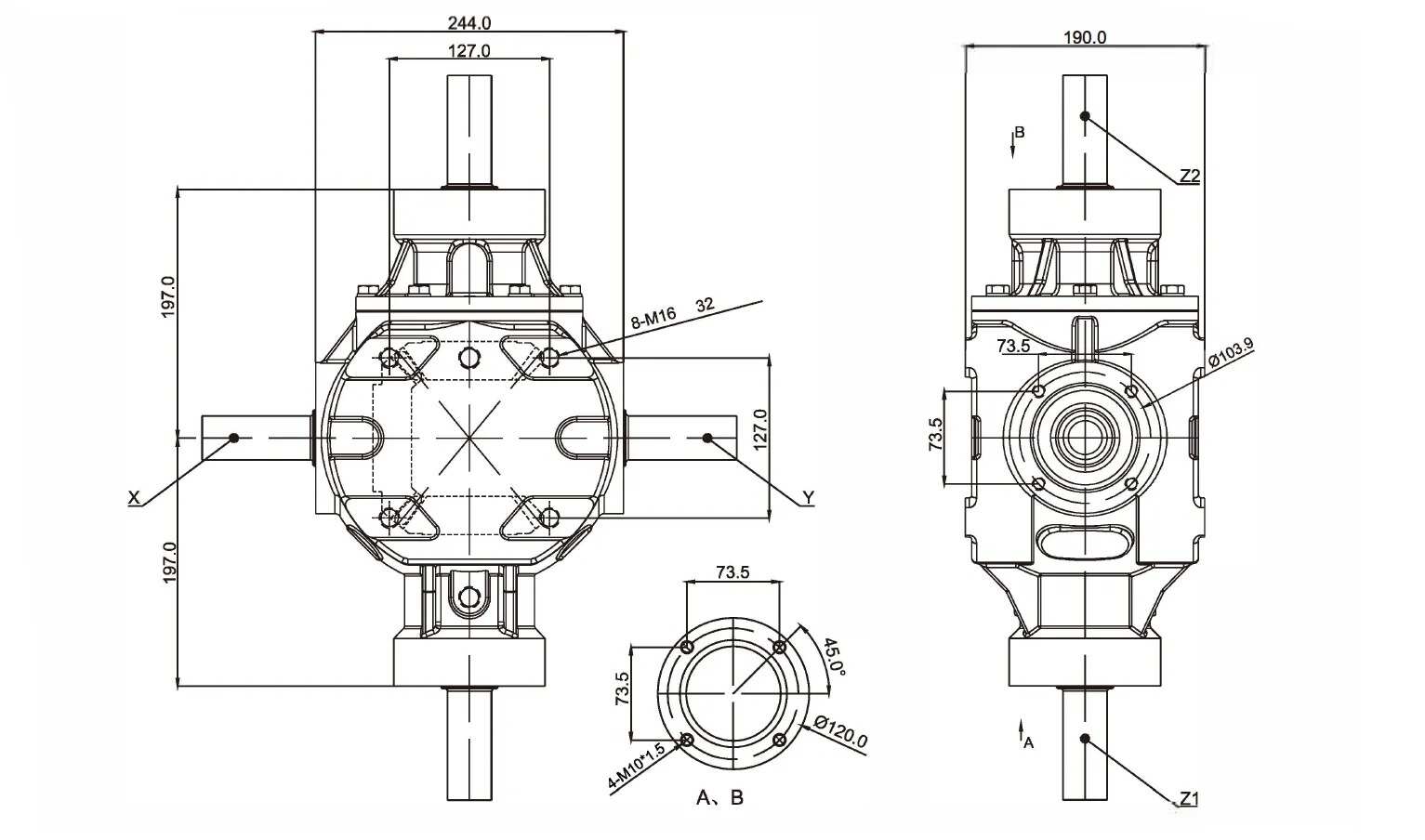 Factory Sale round Baler Gearbox Speed Reducer Agricultural Machine Gear Drive for Baler & Harvester