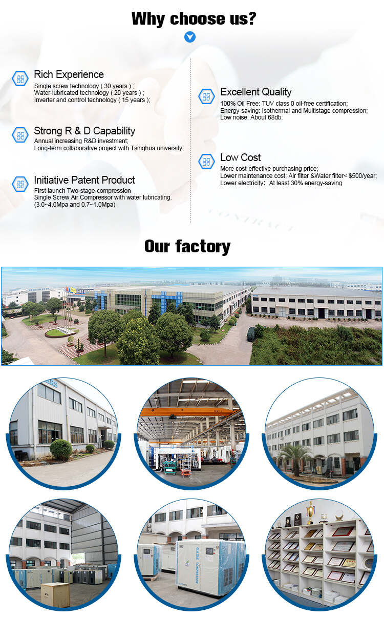 Durable 500 psi High Pressure Oil-free PM VSD Two-stage Screw Air Compressor With Stainless Steel Connection