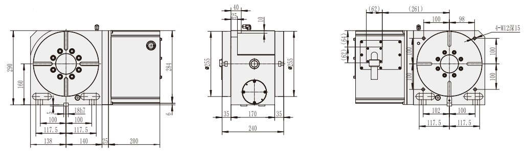 WT-255-2P Machine CNC Machining Center Parts CNC Turntable Rotary Table for CNC Machinery