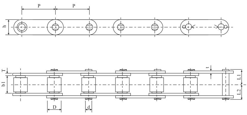 81-XHH Stainless Steel Lumber Conveyor Chains and Sprockets with 66.27mm Pitch