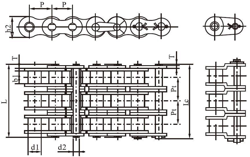 SS05B-3 B Series Stainless Steel Short 8mm Pitch Precision Triplex Roller Chain and Sprockets in Steel