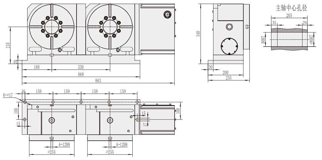 WT-255-2W Machine CNC Machining Center Parts CNC Turntable Rotary Table for CNC Machinery