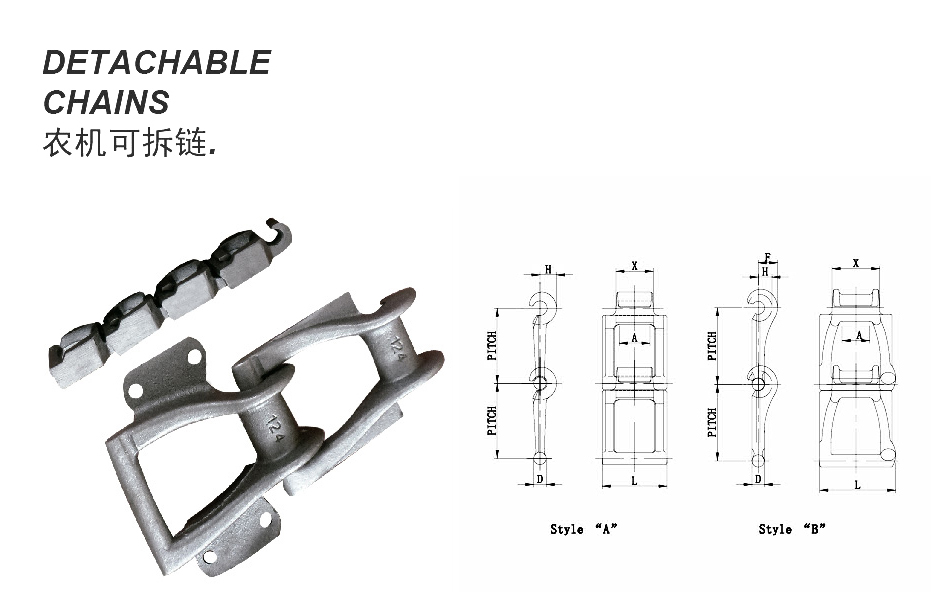 China Suppliers Steel Stainless Steel Plastic Roller Conveyor Manure Spreader Farm Sprockets Agricultural Detachable Chains
