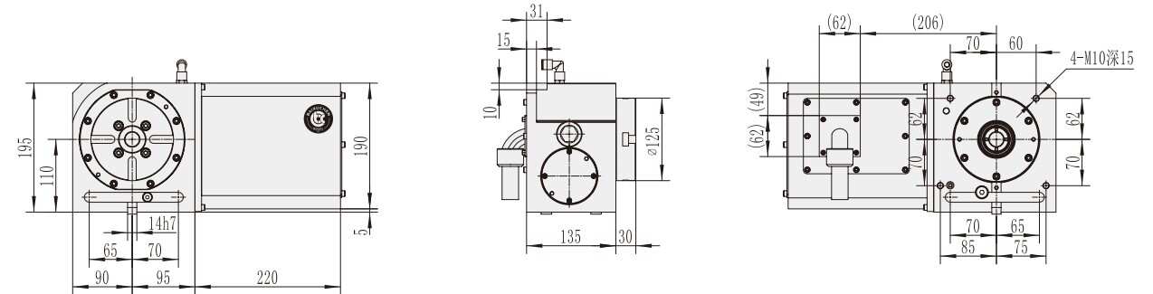WT-125 Numerical Control Machine CNC Machining Center Accessories Rotary Table for Lathe