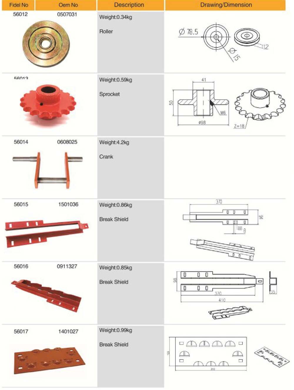 Agricultural Spare Parts Chain & Sprocket  in Steel and Stainless Steel