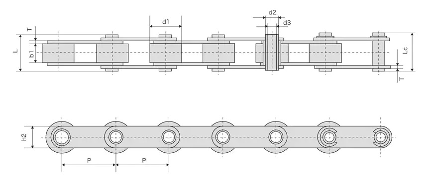 Alloy Roller Chain for Machinery Parts Transmission Stainless Steel Hollow Pin Chains