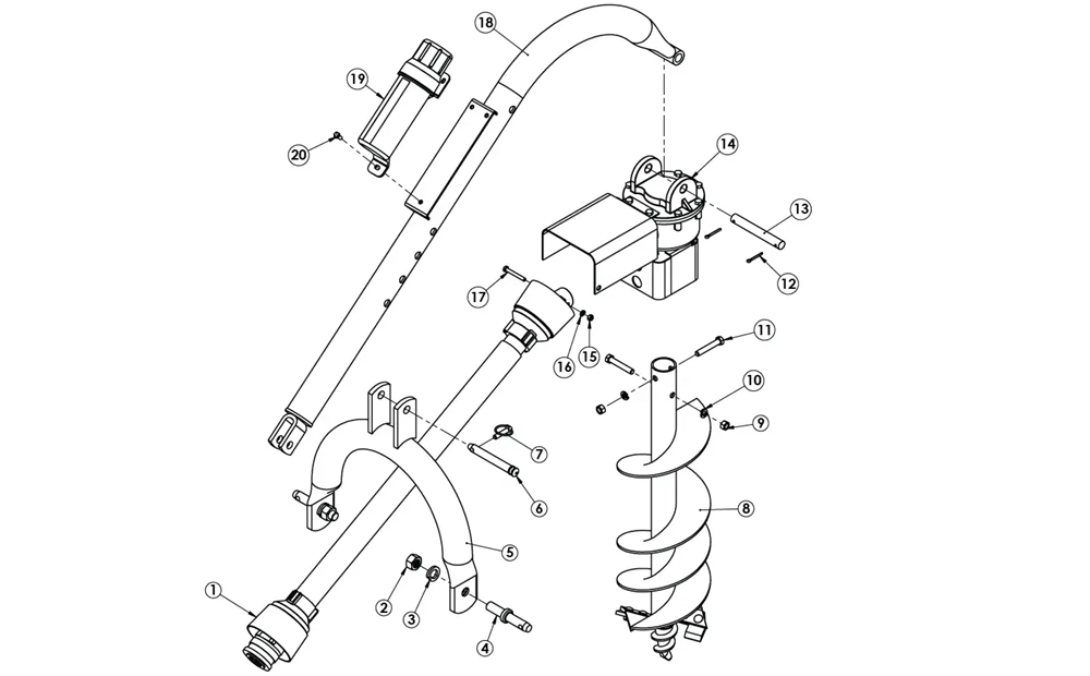 Model 400 Compact/Sub-Compact/Cat 0 Tractor 3-Point Post Hole Digger for Farming Tools