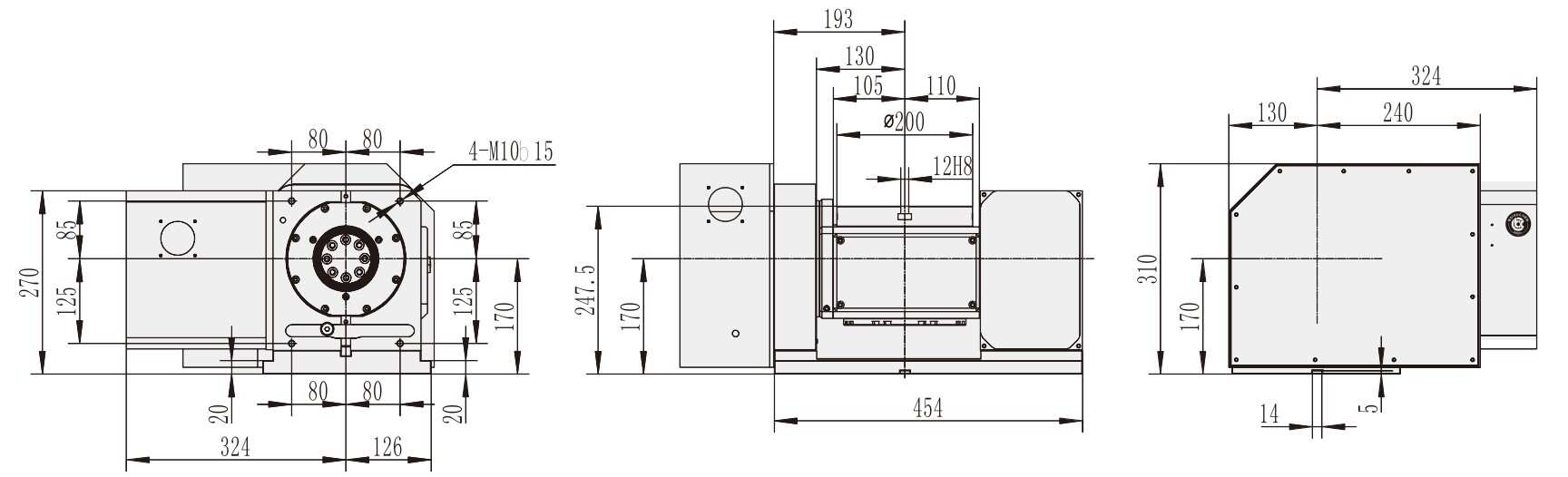 WT-S200 Machine CNC Machining Center Parts CNC Turntable Rotary Table for CNC Machinery