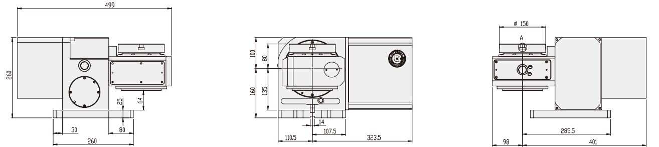 WT-RT150 Machine CNC Machining Center Parts CNC Turntable Rotary Table for CNC Machinery