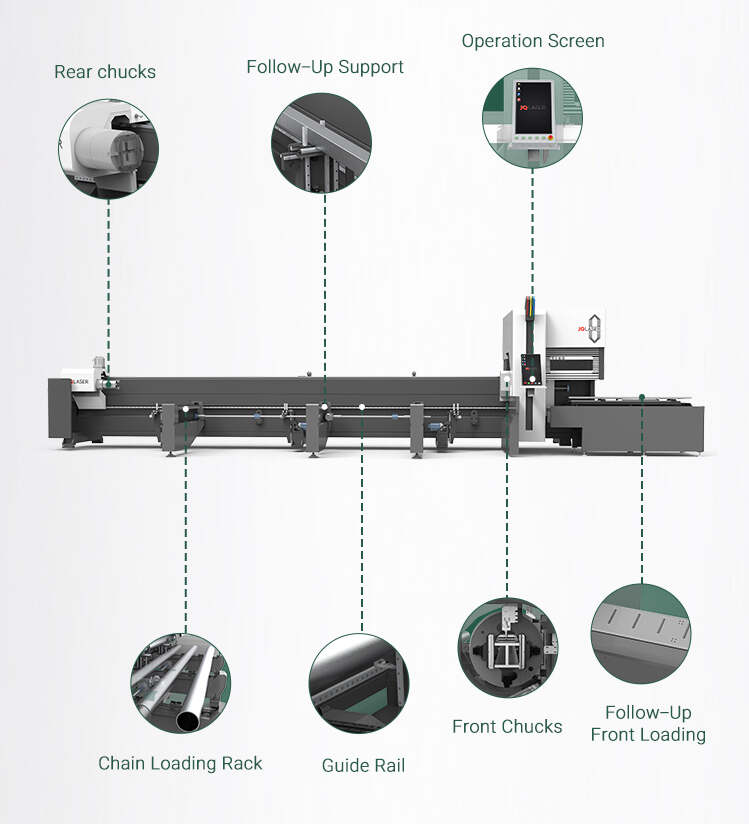 Industry Laser Equipment 165mm Alloy Carbon Steel Iron Tube Pipes Fiber Laser Cutting Machine