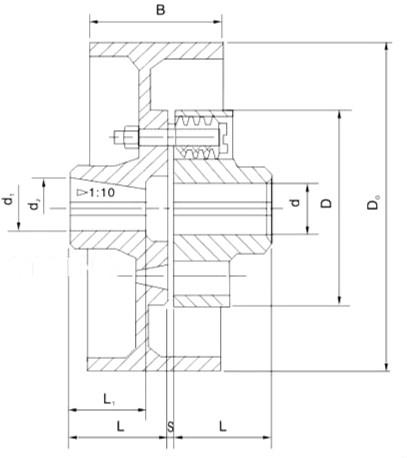 Pin Flexible Shaft Coupling With Brake Wheel